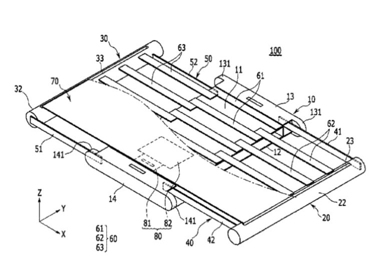 Samsung nhận bằng sáng chế màn hình cuộn, có thể mở rộng sang hai bên