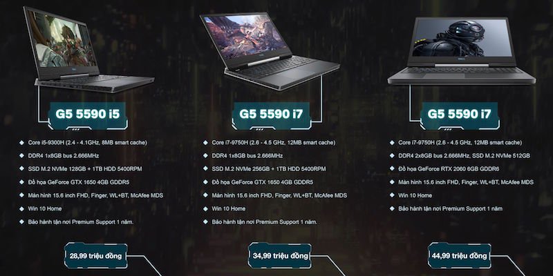 Dell làm mới dòng laptop Gaming G-Series 2019