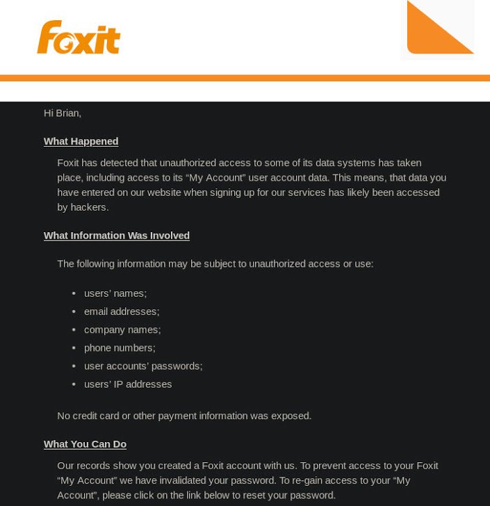 Foxit Software bị tấn công, rò rỉ dữ liệu hàng trăm triệu người dùng