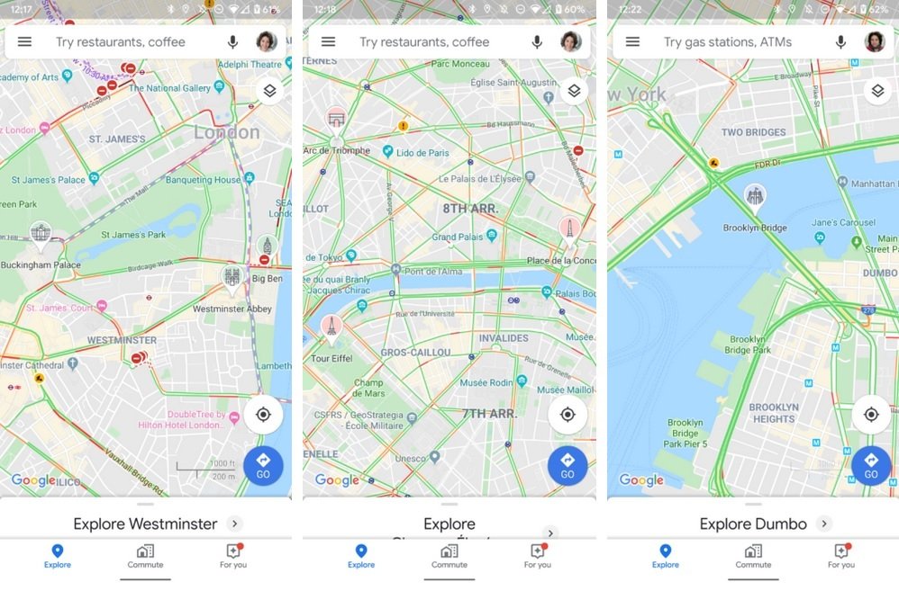 Google Maps sẽ hiển thị địa điểm nổi tiếng của những thành phố lớn