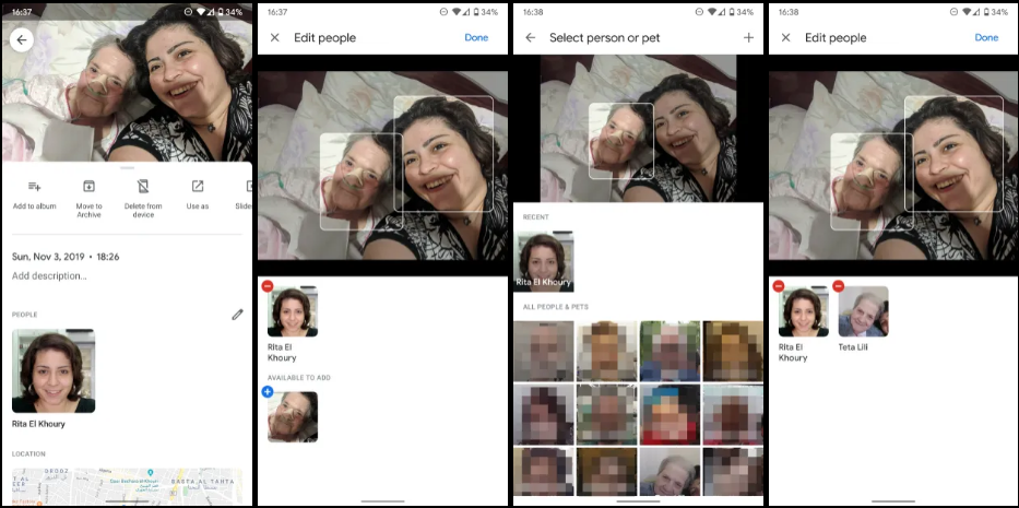 Ứng dụng Google Photos đã hỗ trợ gắn thẻ khuôn mặt thủ công