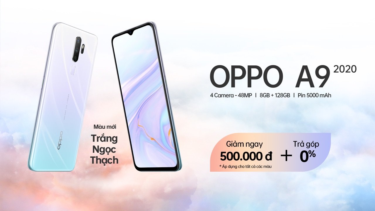 OPPO A9 2020 màu Trắng Ngọc Thạch ra mắt