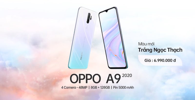 OPPO A9 2020 màu Trắng Ngọc Thạch ra mắt