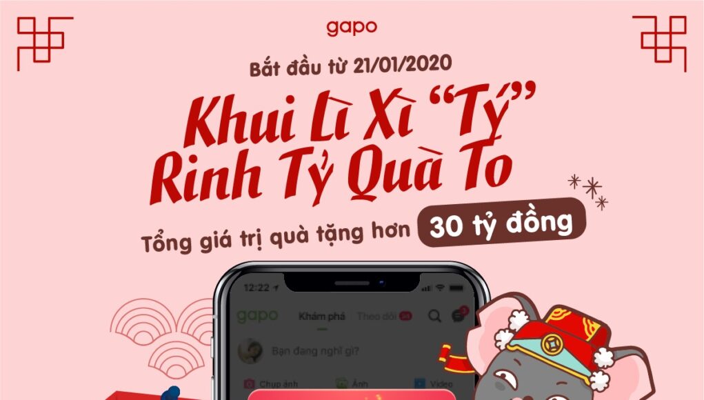 Mạng xã hội Gapo lì xì với tổng phần thưởng hơn 30 tỷ đồng