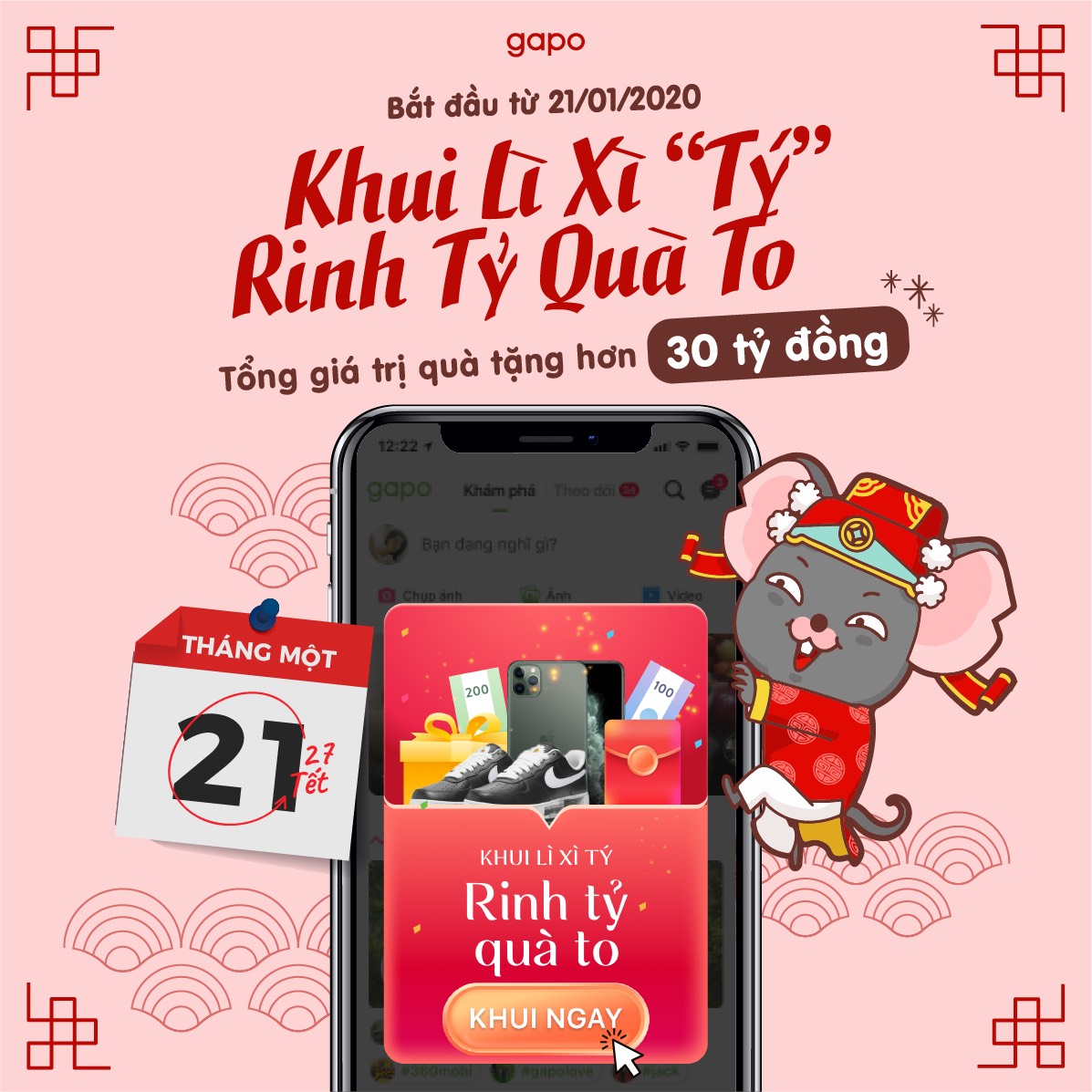 Mạng xã hội Gapo lì xì với tổng phần thưởng hơn 30 tỷ đồng