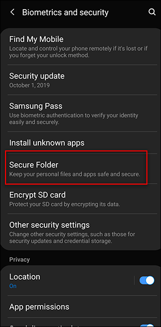 Kích hoạt và sử dụng Thư mục bảo mật trên điện thoại Samsung