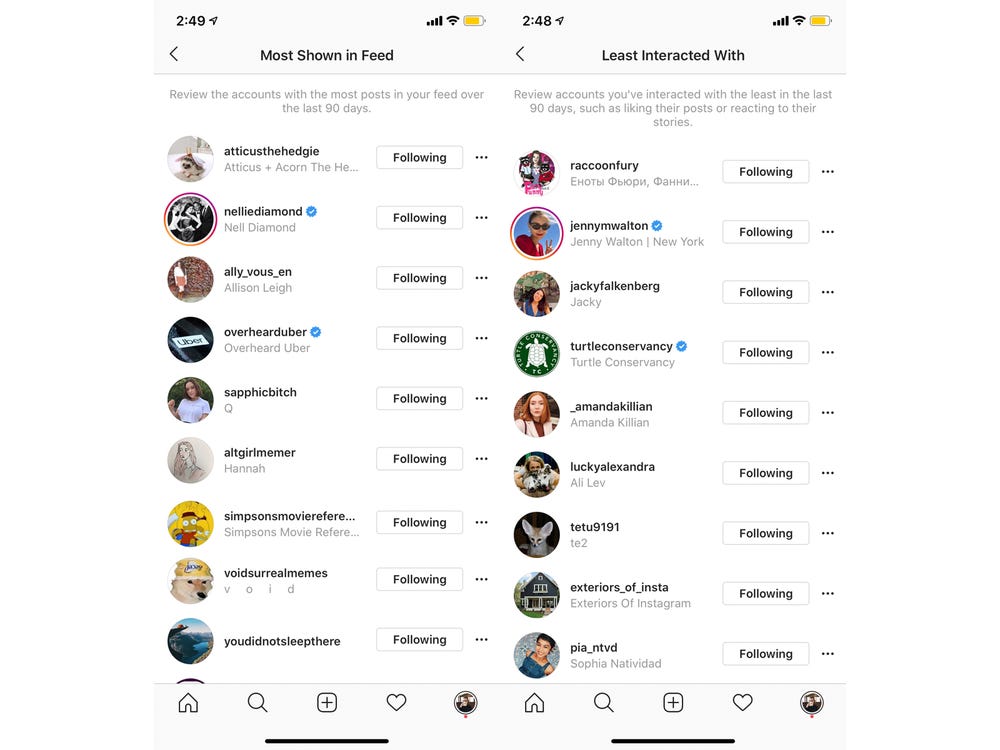 Đã có thể biết ai ít tương tác với bạn nhất trên Instagram