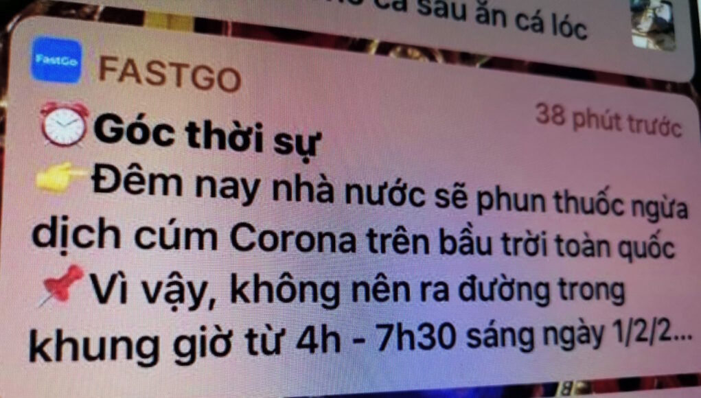 Ứng dụng gọi xe Việt phao tin giả về virus corona