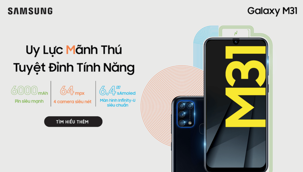 Ra mắt Samsung Galaxy M31, bán từ 25/3 giá 6,5 triệu