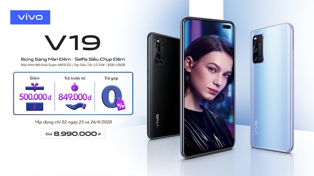 Ra mắt vivo V19 với điểm nhấn selfie siêu chụp đêm.