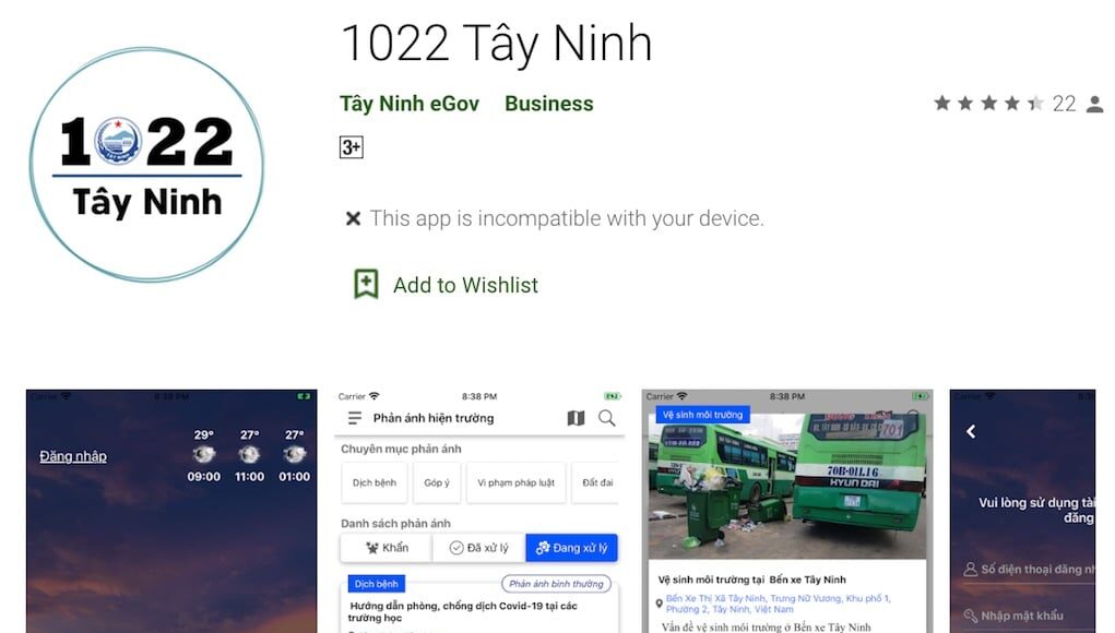 Người dân Tây Ninh có thể nắm bắt tình hình dịch bệnh Covid-19 qua ứng dụng “1022 Tây Ninh”