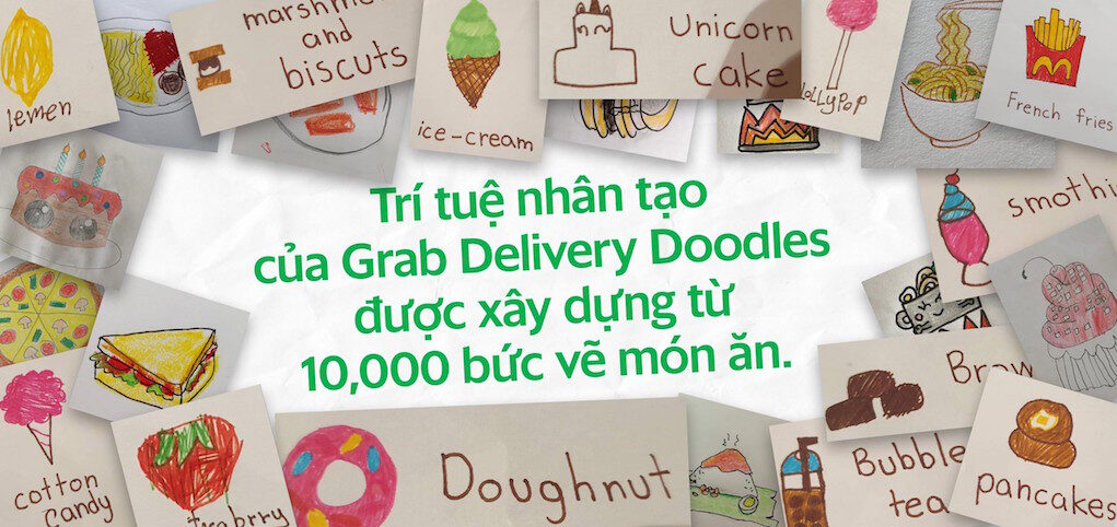 Grab ra mắt Delivery Doodles, dùng AI của Google biến nét vẽ thành món ăn giao tận tay