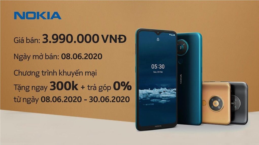 Nokia 5.3 ra mắt, pin 2 ngày, giá 3,99 triệu đồng