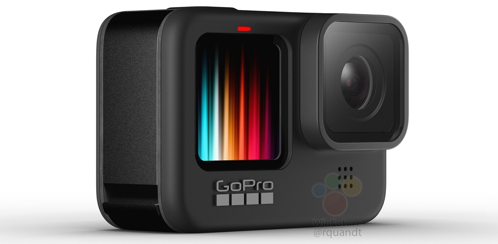 Rò rỉ hình ảnh GoPro Hero 9 Black, màn hình màu mặt trước, quay video 5K