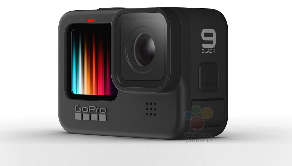 Rò rỉ hình ảnh GoPro Hero 9 Black, màn hình màu mặt trước, quay video 5K