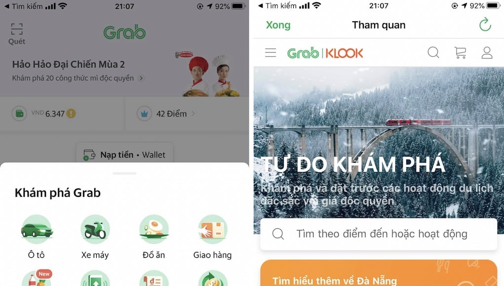 Grab hợp tác Klook mang trải nghiệm du lịch mới