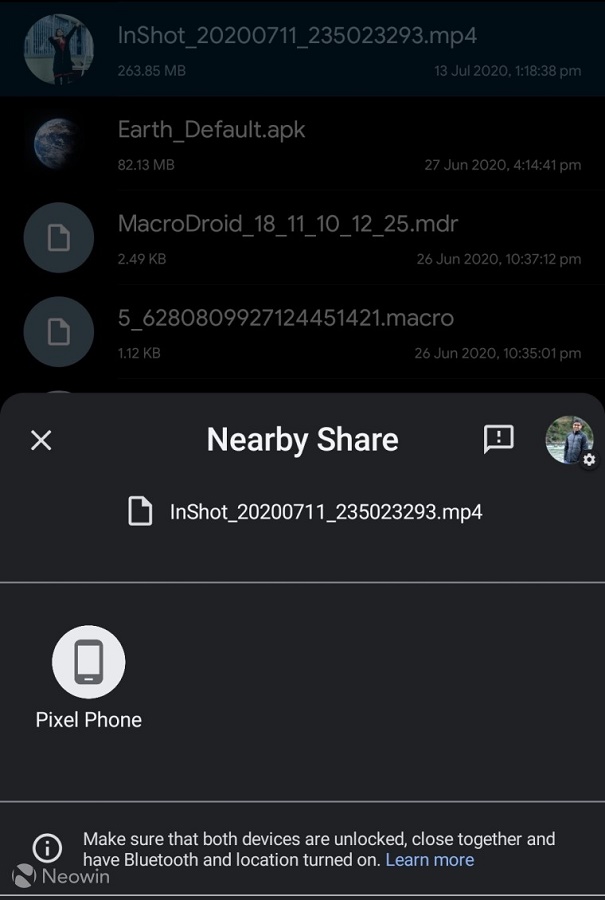 Dùng Nearby Share để chia sẻ tập tin nhanh chóng giữa các thiết bị Android