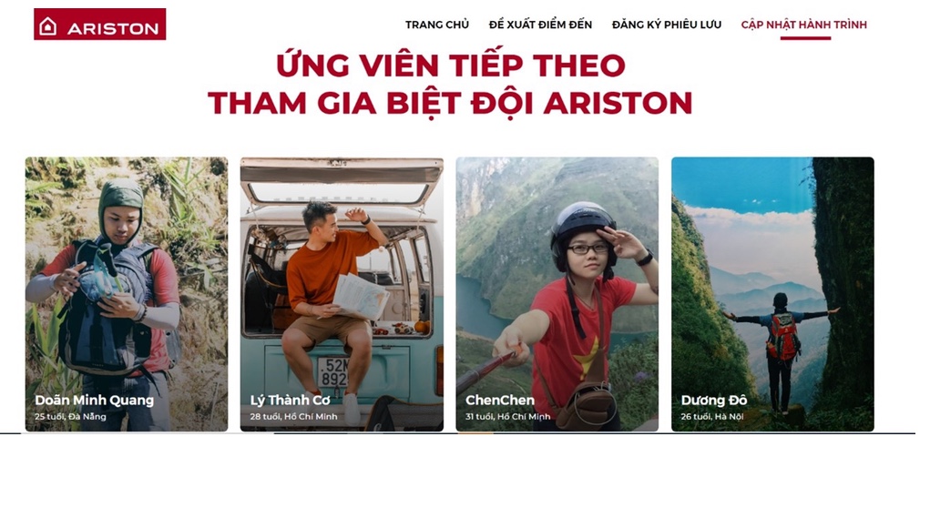 Biệt đội Ariston hé lộ thông tin đầu tiên trong hành trình xuyên Việt