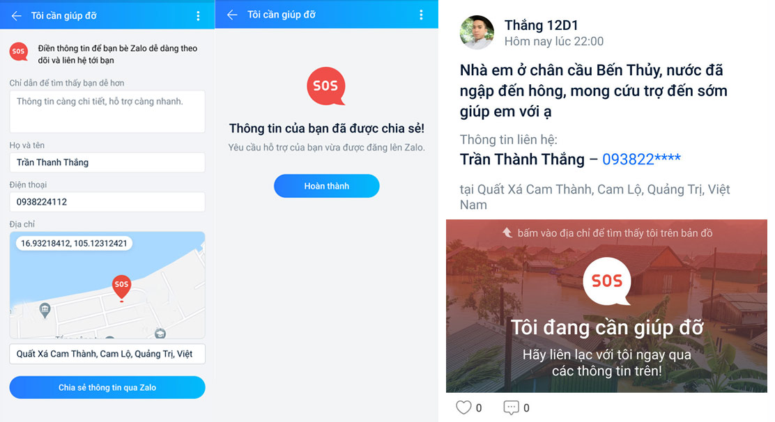 Tính năng mới của Zalo giúp người dân vùng thiên tai tìm kiếm nhanh sự giúp đỡ từ cộng đồng