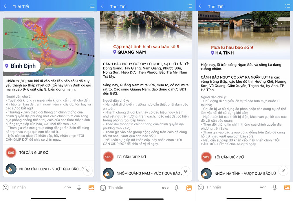 Zalo đồng hành cùng miền Trung vượt qua bão lũ