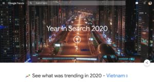 Xu hướng tìm kiếm Google của người Việt Nam trong năm 2020