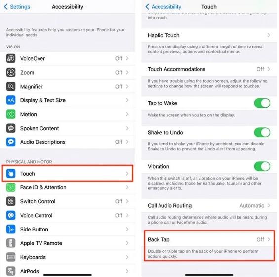 Gán tác vụ và phím tắt vào mặt lưng iPhone với tính năng Back Tap