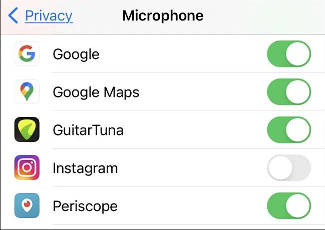 Cùng kiểm tra xem ứng dụng nào đang truy cập vào microphone iPhone của bạn