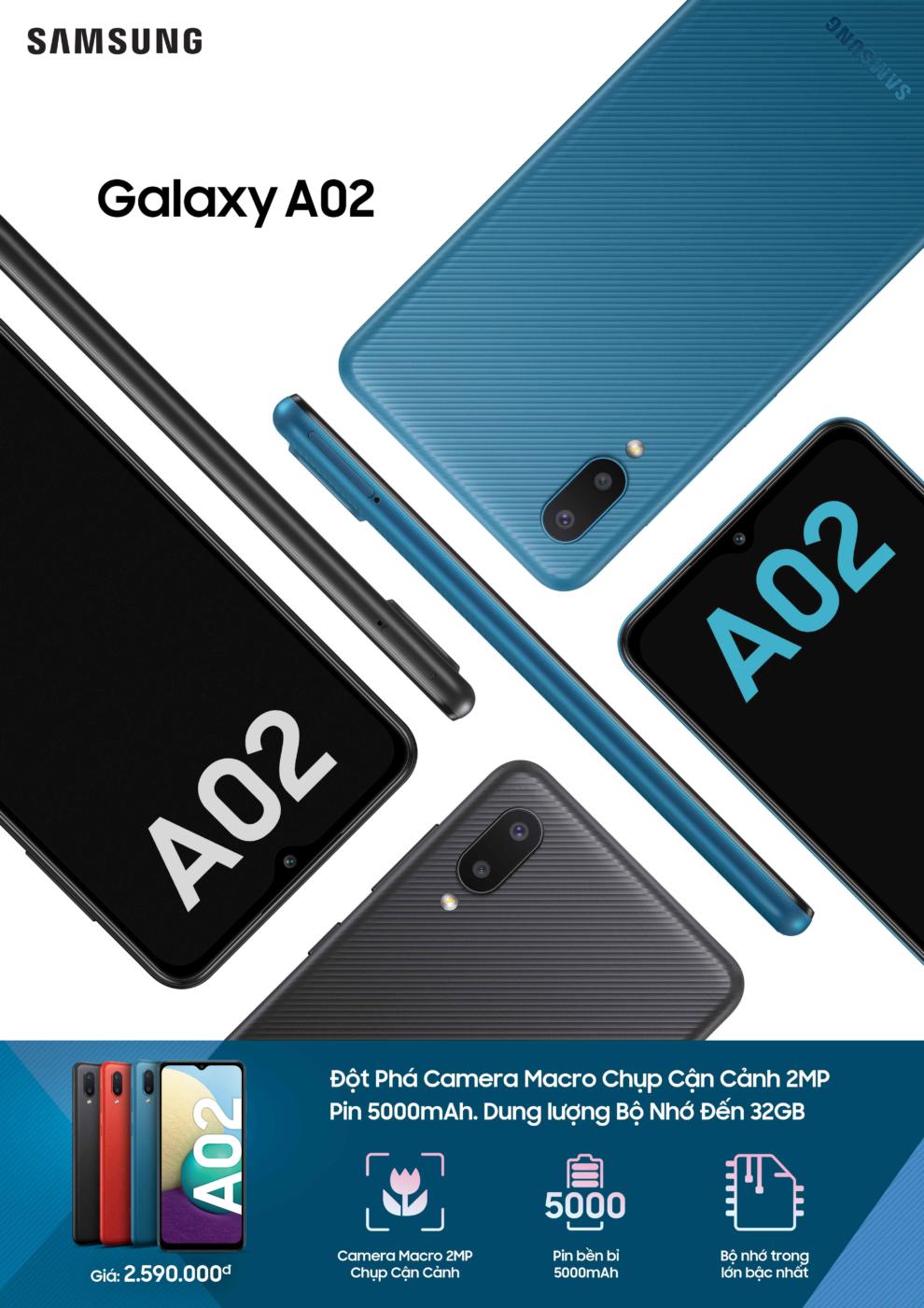 Samsung Galaxy A02 ra mắt với 3 camera, giá 2,6 triệu đồng