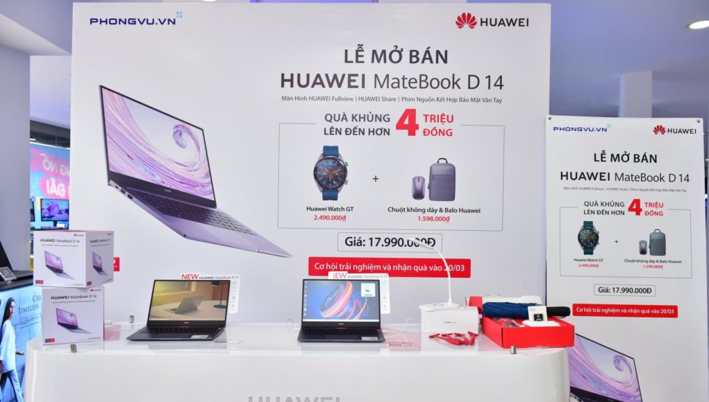 Huawei Matebook D 14 dùng AMD Radeon RX Vega 10 lên kệ hôm nay, giá 17.990.000 đồng