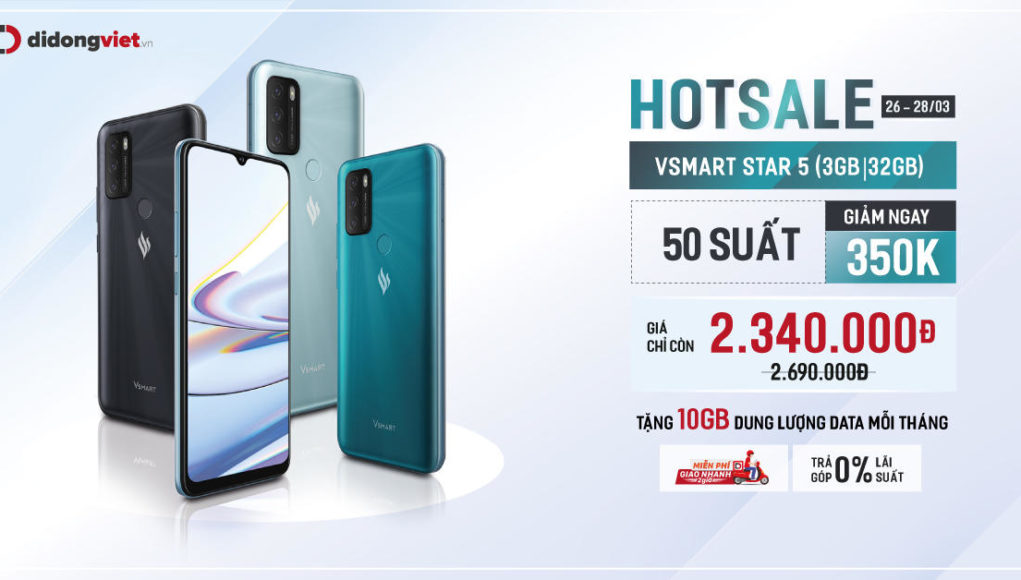 Di Động Việt mở bán Vsmart Star 5 giá 2,34 triệu đồng