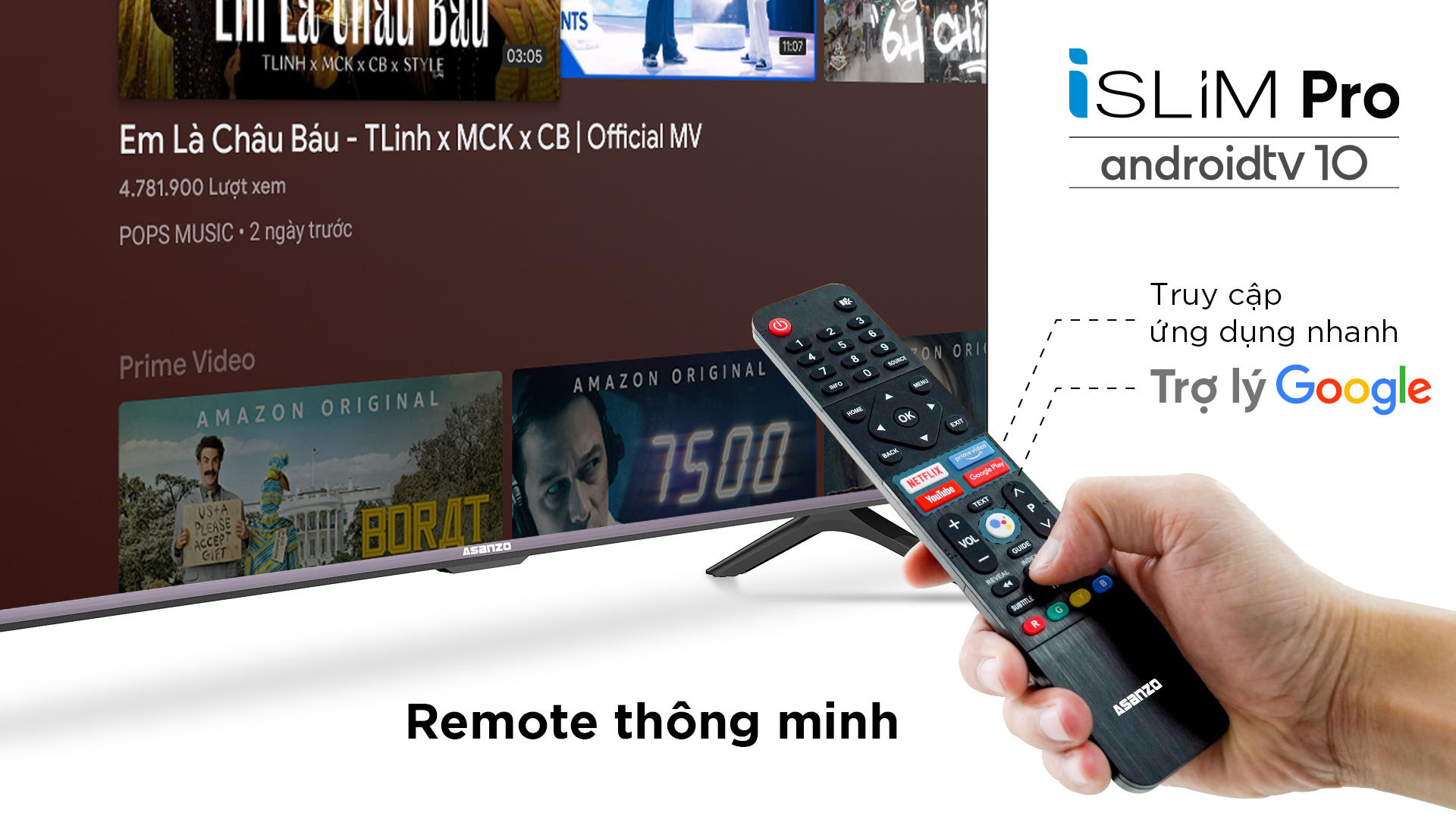 Asanzo trình làng TV thông minh iSLIM PRO 10 chạy Android 10