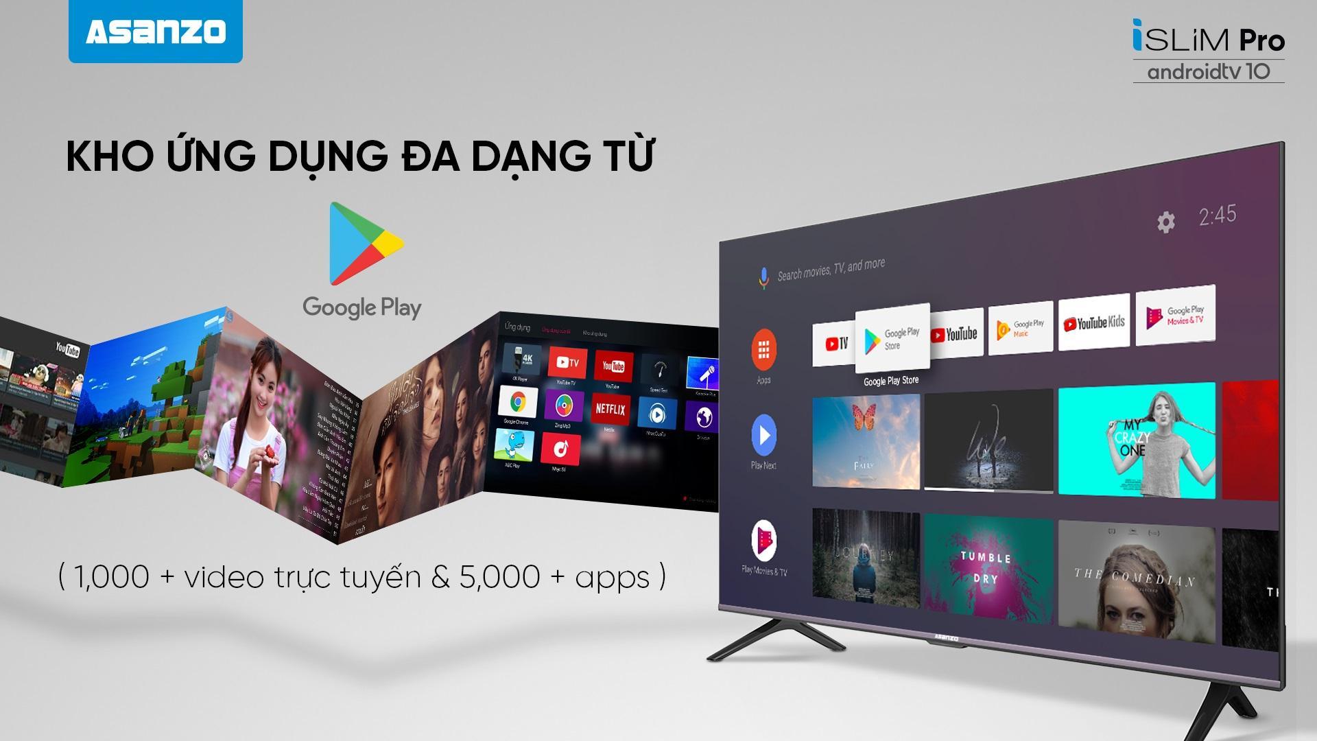 Asanzo trình làng TV thông minh iSLIM PRO 10 chạy Android 10