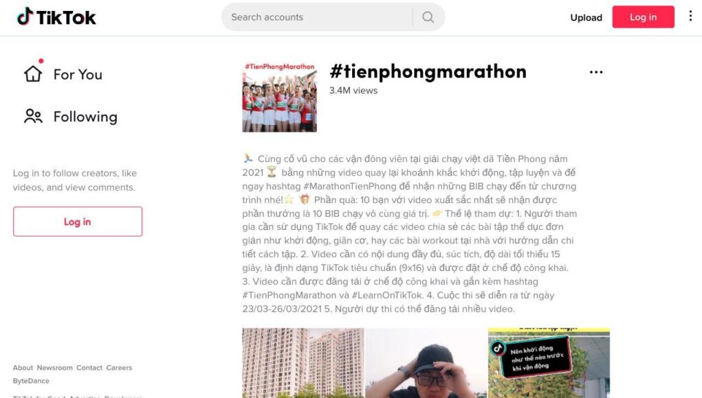 TikTok cùng báo Tiền Phong khởi động thử thách #TienPhongmarathon