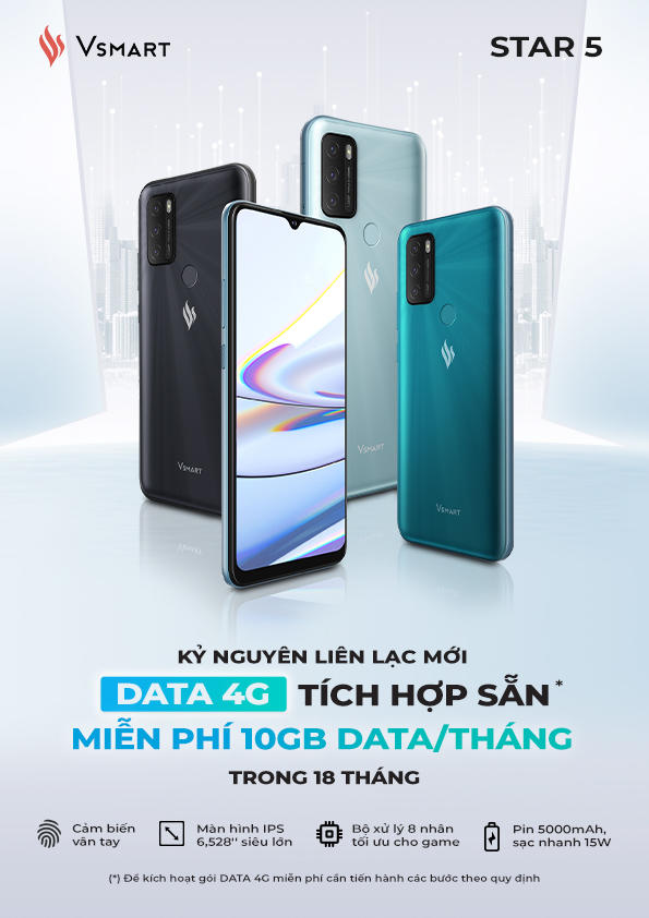 Vingroup ra mắt Vsmart Star 5, tặng kèm DATA 4G miễn phí trong 18 tháng