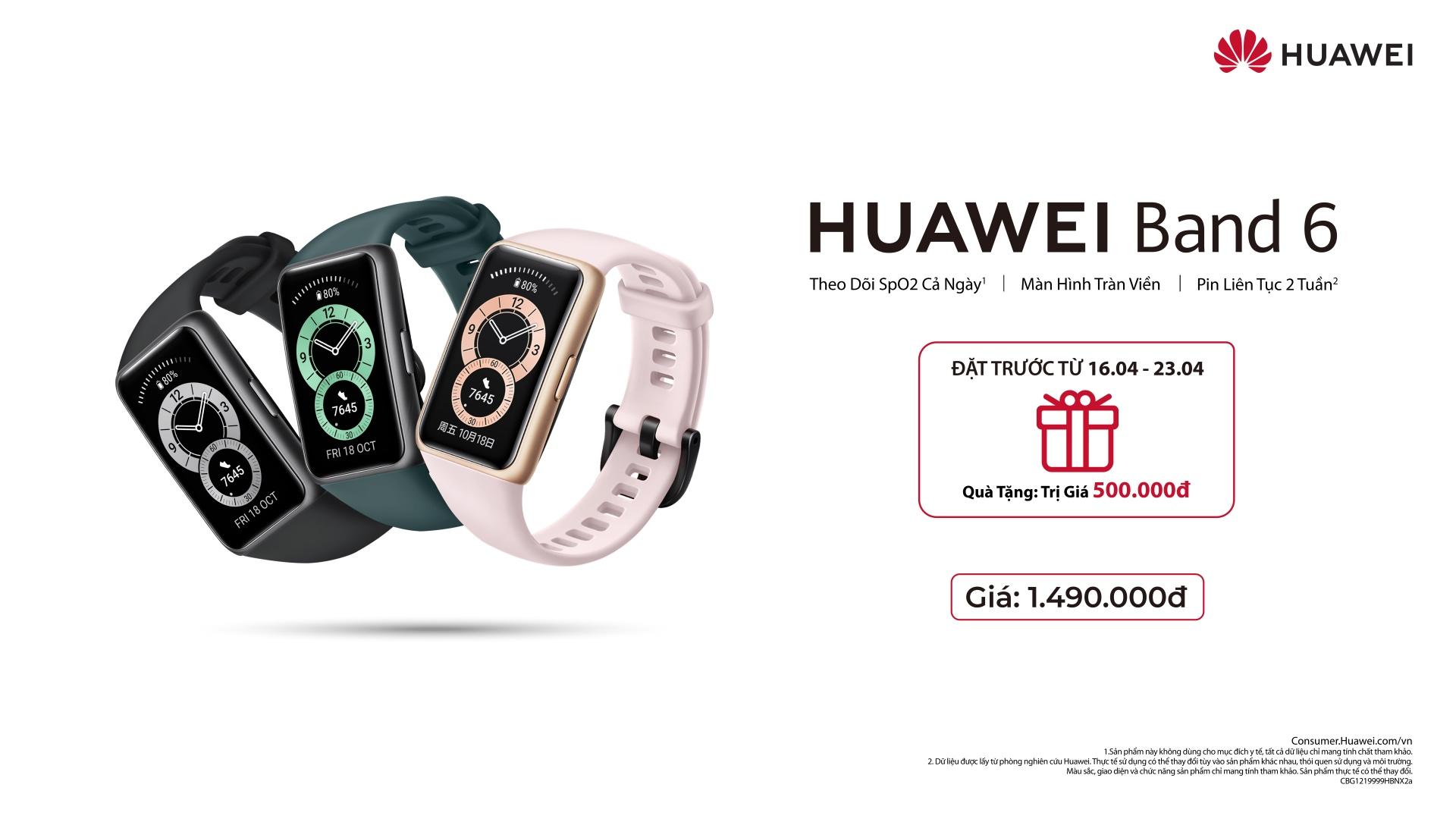 Ra mắt vòng đeo tay thông minh Huawei Band 6 với pin liên tục 2 tuần