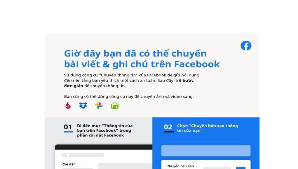 Facebook mở rộng phạm vi tiếp cận của công cụ di chuyển dữ liệu