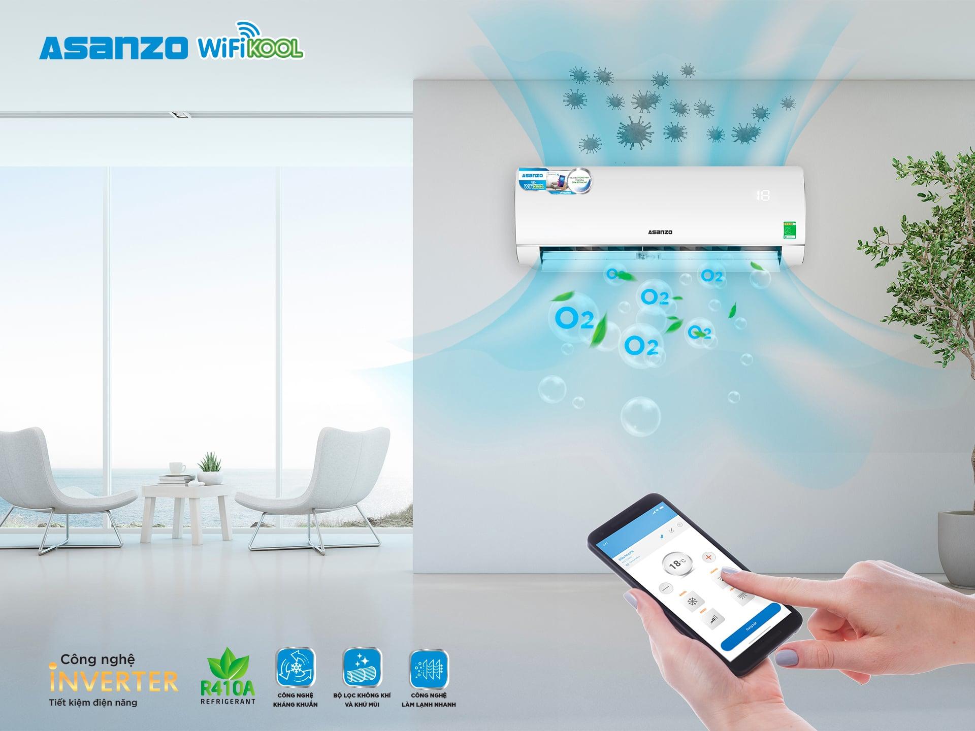 Asanzo ra mắt điều hòa WifiKool dùng nền tảng smarthome ASG Home