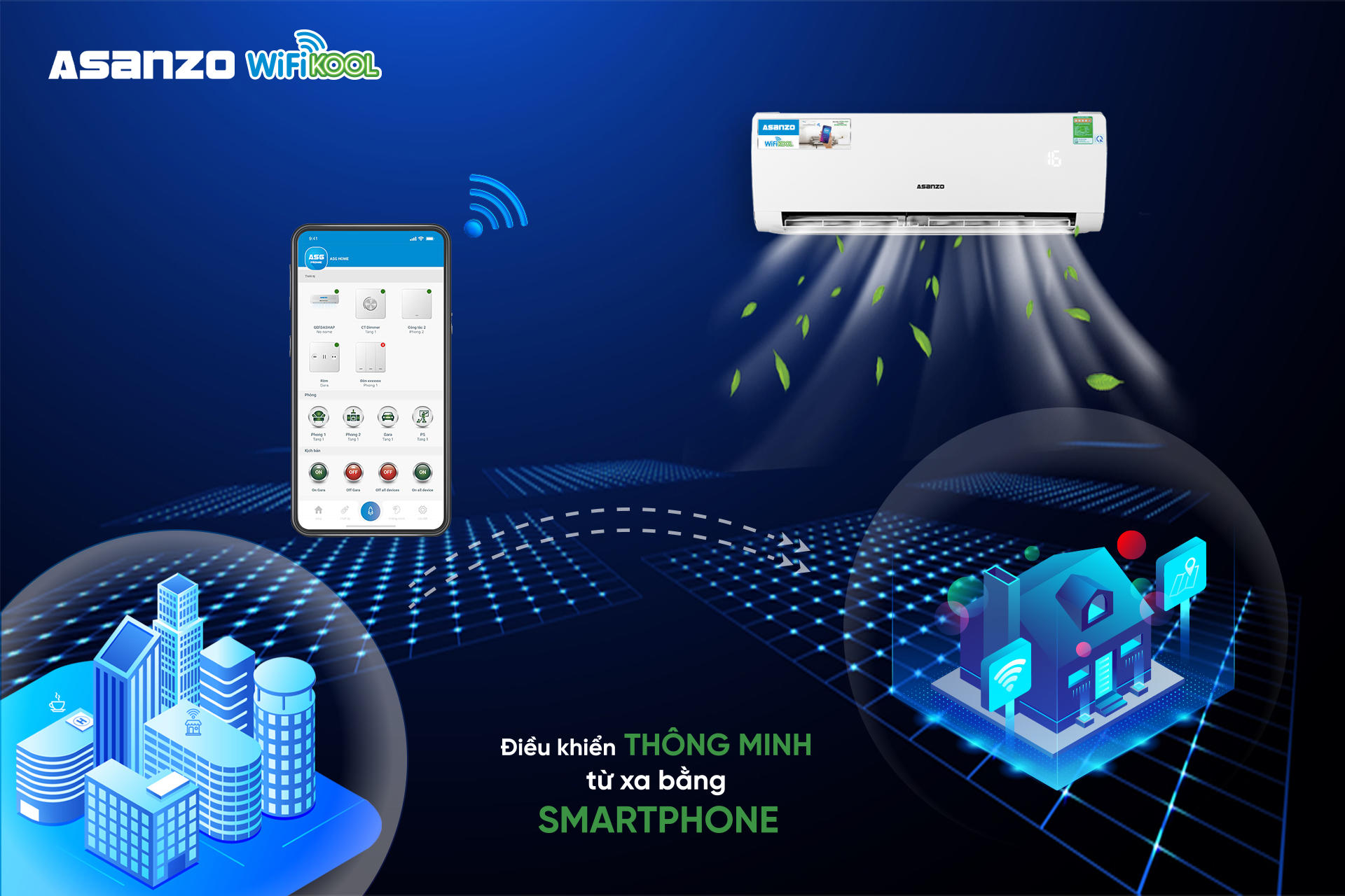 Asanzo ra mắt điều hòa WifiKool dùng nền tảng smarthome ASG Home