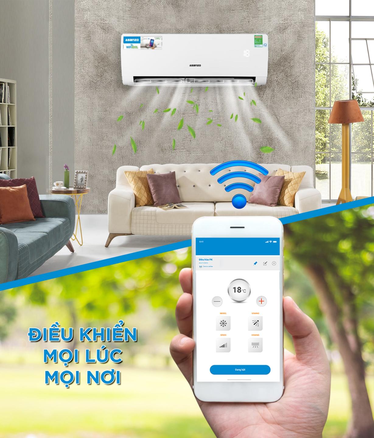 Asanzo ra mắt điều hòa WifiKool dùng nền tảng smarthome ASG Home