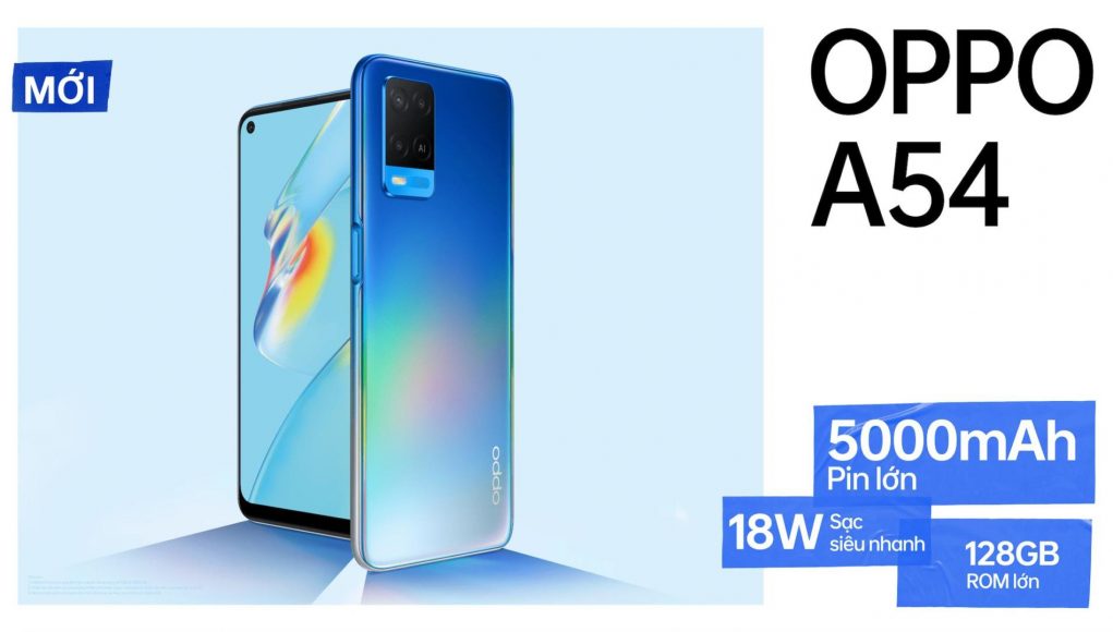 OPPO A54 ra mắt, pin 5000mAh, sạc siêu nhanh 18W