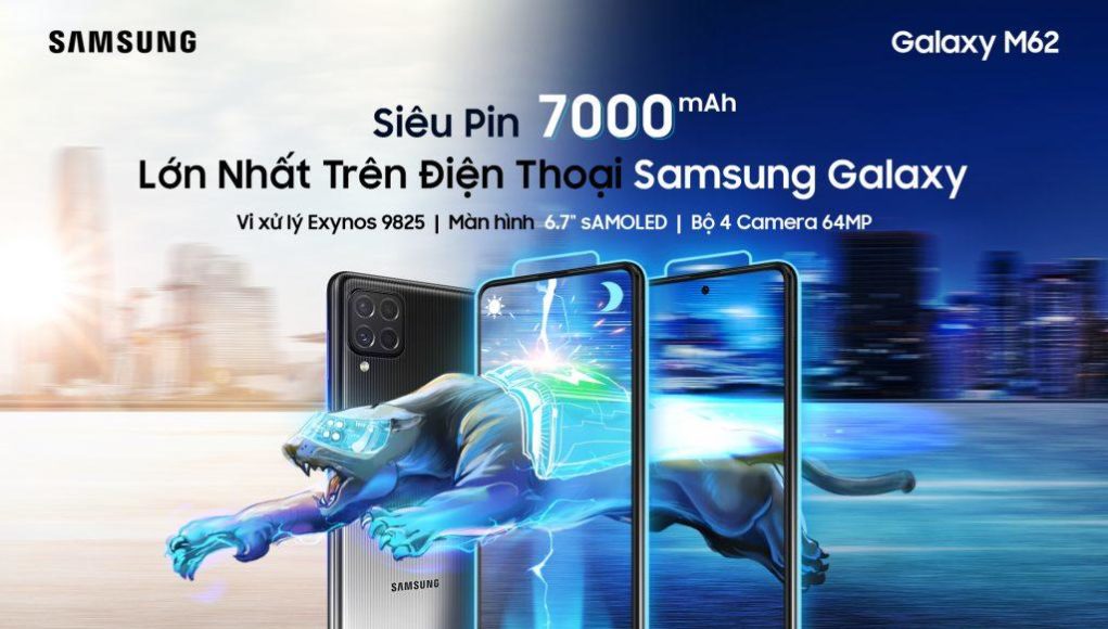 Samsung Galaxy M62 pin tới 7.000mAh, giá 10 triệu đồng