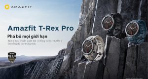 Đồng hồ thông minh Amazfit T-Rex Pro bền bỉ chuẩn quân đội, pin 18 ngày