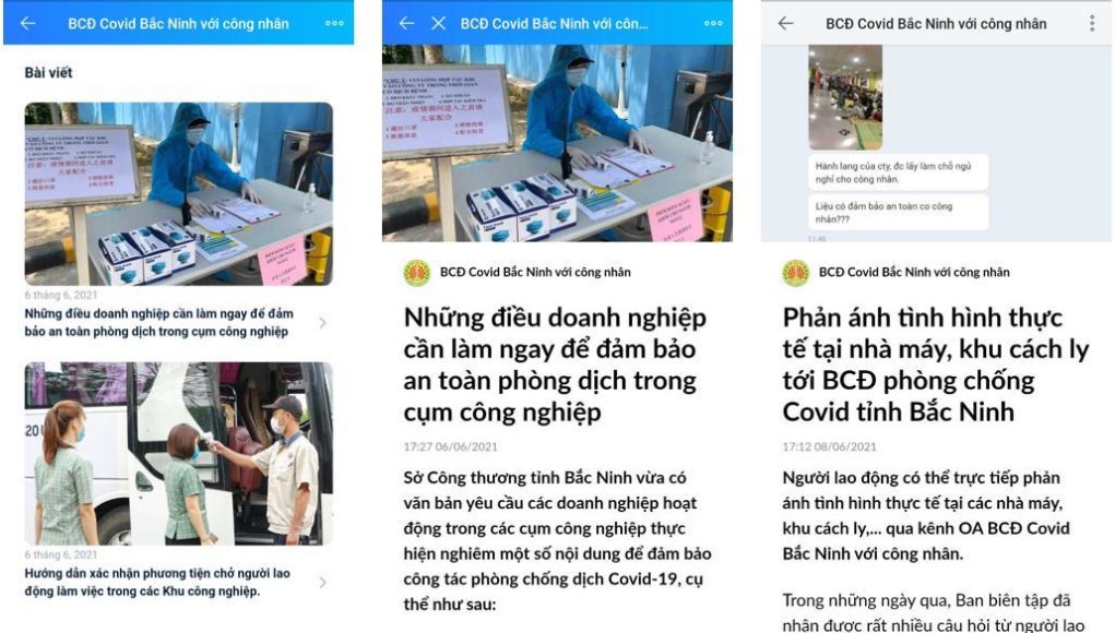 Gần 13.000 công nhân Bắc Ninh theo dõi trang Zalo chống dịch Covid-19