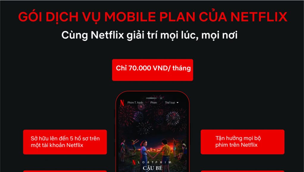 Netflix ra mắt gói Mobile Plan chỉ 70.000đ/tháng