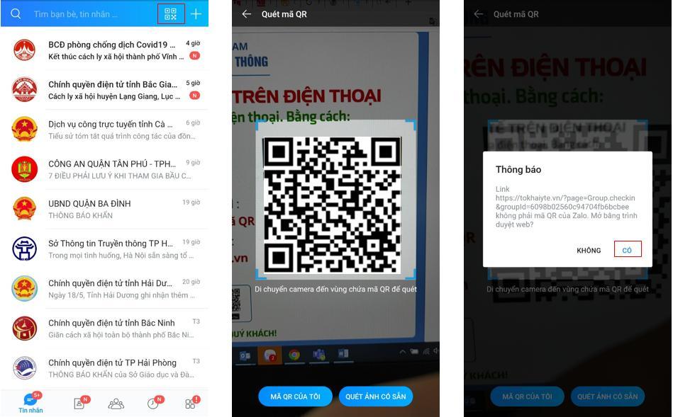 Nhận mã QR tờ khai y tế qua Zalo, giảm thao tác chụp màn hình