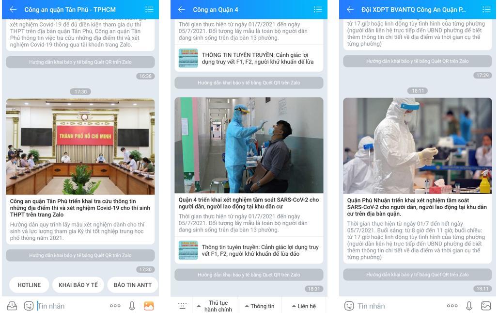 Người dân TPHCM được thông báo kế hoạch tầm soát Covid-19 qua Zalo