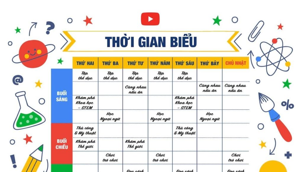 YouTube xây dựng thời gian biểu gợi ý, giúp con 'vượt chán' mùa giãn cách