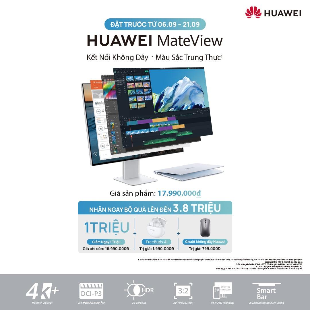 Ra mắt màn hình độc lập Huawei Mateview, giá 17,99 triệu đồng