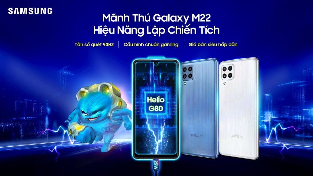 Samsung lên kệ Galaxy M22, giá từ 4,8 triệu đồng