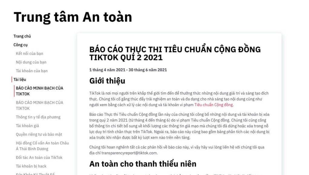 TikTok công bố Báo cáo Thực thi Tiêu chuẩn Cộng đồng Quý 2 2021